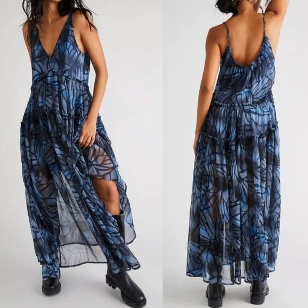 Free People Julianna blue floral maxi dress. Sleeveless and long. NEW with tags